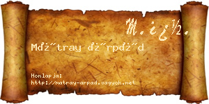 Mátray Árpád névjegykártya